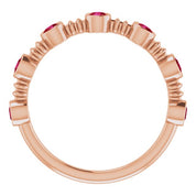 Stackable Bubble Style Gemstone Bezel-Set Rings Series 71895