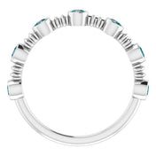 Platinum Lab-Grown Alexandrite Bezel-Set Ring