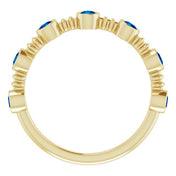 14K Yellow Lab-Grown Blue Sapphire Bezel-Set Ring