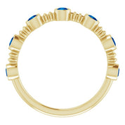 14K Yellow Lab-Grown Blue Sapphire Bezel-Set Ring