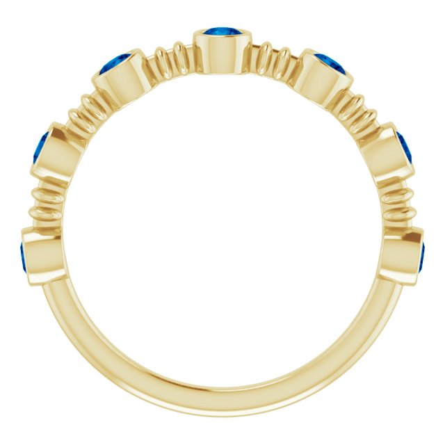 14K Yellow Lab-Grown Blue Sapphire Bezel-Set Ring