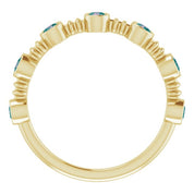 14K Yellow Lab-Grown Alexandrite Bezel-Set Ring