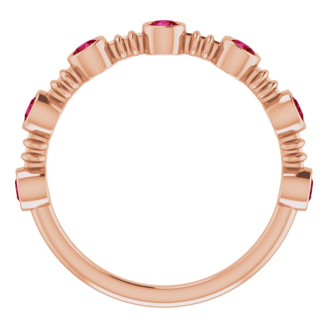 Stackable Bubble Style Gemstone Bezel-Set Rings Series 71895