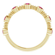 Stackable Bubble Style Gemstone Bezel-Set Rings Series 71895