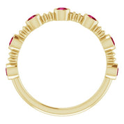Stackable Bubble Style Gemstone Bezel-Set Rings Series 71895