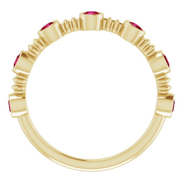 Stackable Bubble Style Gemstone Bezel-Set Rings Series 71895