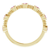 Color Stone Anniversary Band With Bezel-Set Gemstones Series 71924