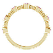 Color Stone Anniversary Band With Bezel-Set Gemstones Series 71924