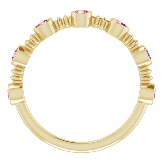 Color Stone Anniversary Band With Bezel-Set Gemstones Series 71924