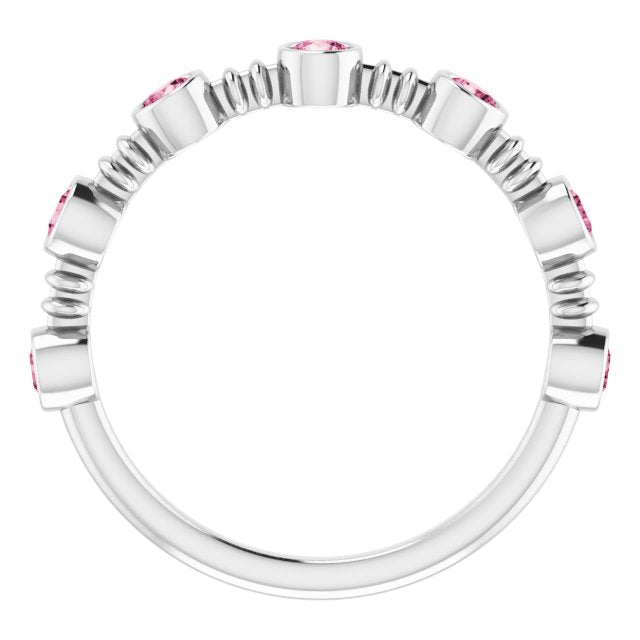 Color Stone Anniversary Band With Bezel-Set Gemstones Series 71924