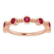 Stackable Bubble Style Gemstone Bezel-Set Rings Series 71895