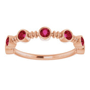 Stackable Bubble Style Gemstone Bezel-Set Rings Series 71895