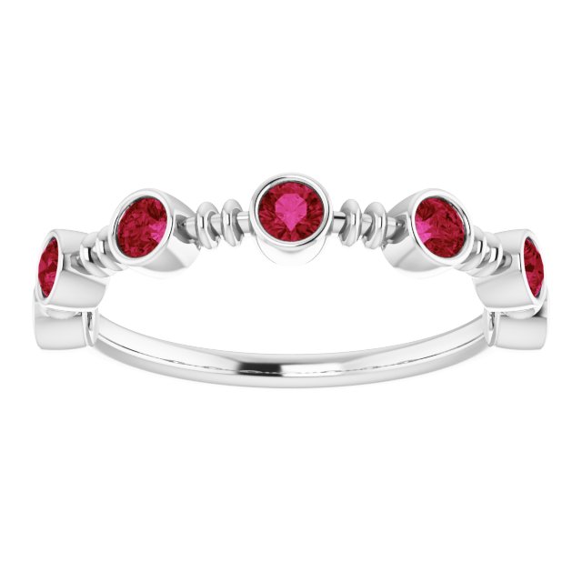 Stackable Bubble Style Gemstone Bezel-Set Rings Series 71895