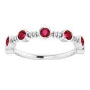 Stackable Bubble Style Gemstone Bezel-Set Rings Series 71895
