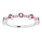 Color Stone Anniversary Band With Bezel-Set Gemstones Series 71924