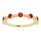 Stackable Bubble Style Gemstone Bezel-Set Rings Series 71895