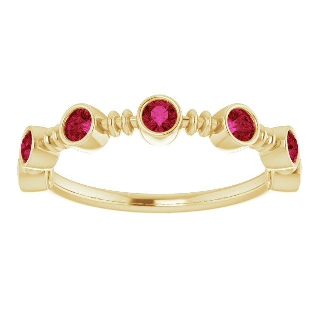 Stackable Bubble Style Gemstone Bezel-Set Rings Series 71895