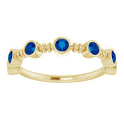 14K Yellow Lab-Grown Blue Sapphire Bezel-Set Ring