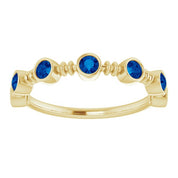 14K Yellow Lab-Grown Blue Sapphire Bezel-Set Ring