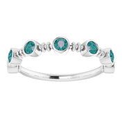 Sterling Silver Lab-Grown Alexandrite Bezel-Set Ring