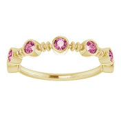 Color Stone Anniversary Band With Bezel-Set Gemstones Series 71924