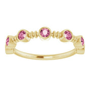 Color Stone Anniversary Band With Bezel-Set Gemstones Series 71924