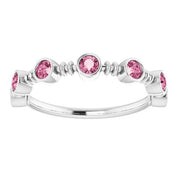 Color Stone Anniversary Band With Bezel-Set Gemstones Series 71924