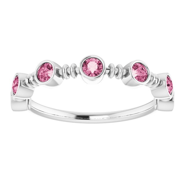 Color Stone Anniversary Band With Bezel-Set Gemstones Series 71924