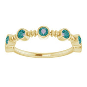 14K Yellow Lab-Grown Alexandrite Bezel-Set Ring