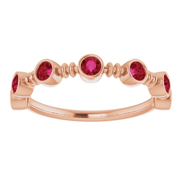 Stackable Bubble Style Gemstone Bezel-Set Rings Series 71895