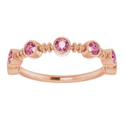 Color Stone Anniversary Band With Bezel-Set Gemstones Series 71924