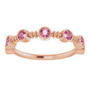 Color Stone Anniversary Band With Bezel-Set Gemstones Series 71924