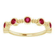 Stackable Bubble Style Gemstone Bezel-Set Rings Series 71895