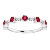 Stackable Bubble Style Gemstone Bezel-Set Rings Series 71895