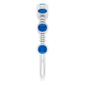 Sterling Silver Lab-Grown Blue Sapphire Bezel-Set Ring
