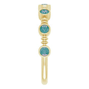 14K Yellow Lab-Grown Alexandrite Bezel-Set Ring