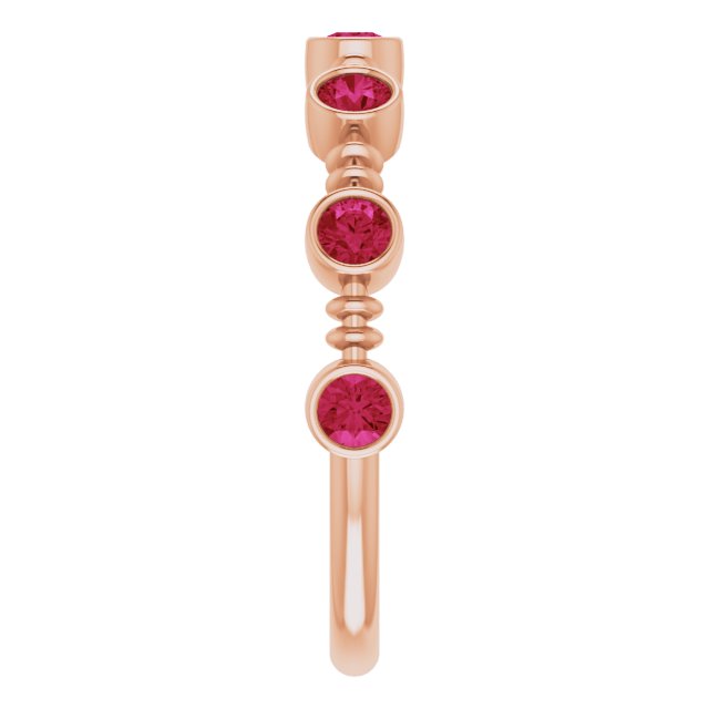 Stackable Bubble Style Gemstone Bezel-Set Rings Series 71895
