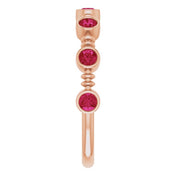 Stackable Bubble Style Gemstone Bezel-Set Rings Series 71895