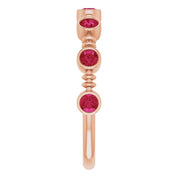 Stackable Bubble Style Gemstone Bezel-Set Rings Series 71895
