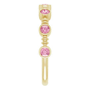 Color Stone Anniversary Band With Bezel-Set Gemstones Series 71924