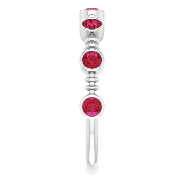Stackable Bubble Style Gemstone Bezel-Set Rings Series 71895