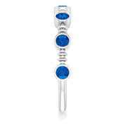 Platinum Lab-Grown Blue Sapphire Bezel-Set Ring