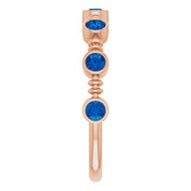 14K Rose Lab-Grown Blue Sapphire Bezel-Set Ring