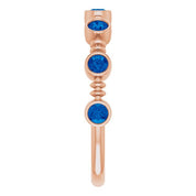 14K Rose Lab-Grown Blue Sapphire Bezel-Set Ring