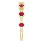 Stackable Bubble Style Gemstone Bezel-Set Rings Series 71895