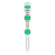 Platinum Lab-Grown Emerald Bezel-Set Ring