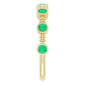 14K Yellow Lab-Grown Emerald Bezel-Set Ring