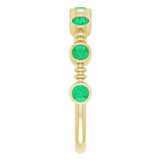 14K Yellow Lab-Grown Emerald Bezel-Set Ring