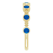 14K Yellow Lab-Grown Blue Sapphire Bezel-Set Ring