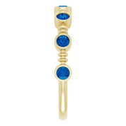 14K Yellow Lab-Grown Blue Sapphire Bezel-Set Ring